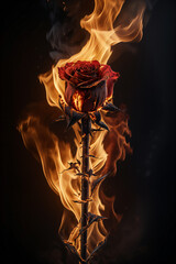 Rose and fire