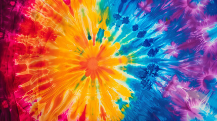 Intense, diverse colors that intertwine into free, abstract patterns. The tie dye effect gives it a dynamic and energetic character, perfect as a background for summer events.