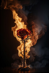 Rose and fire