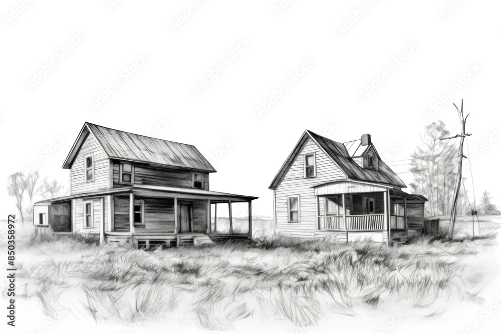 Wall mural PNG House and barn drawing sketch architecture.