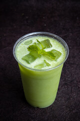 Mint lemonade. Limonana. Middle eastern frozen mint lemonade also know as lemon margarita with mint.