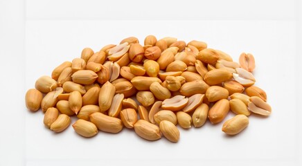 peanuts on white background, organic peanuts