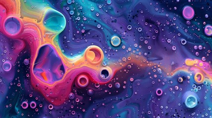 Abstract Swirling Paint With Bubbles