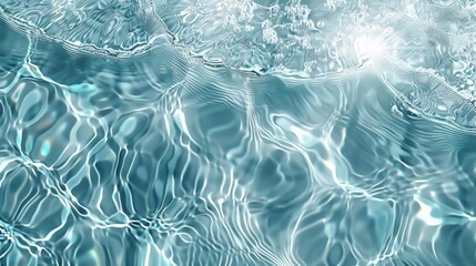 Obraz premium Abstract water texture with light reflecting off the surface. Blue and white tones create a calming and refreshing image.