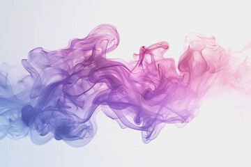 Realistic Colorful smoke element white background.