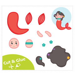 Cut and Glue Worksheet - The mermaid