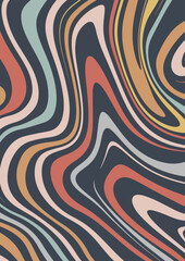 Retro coloured abstract distorted line background design 