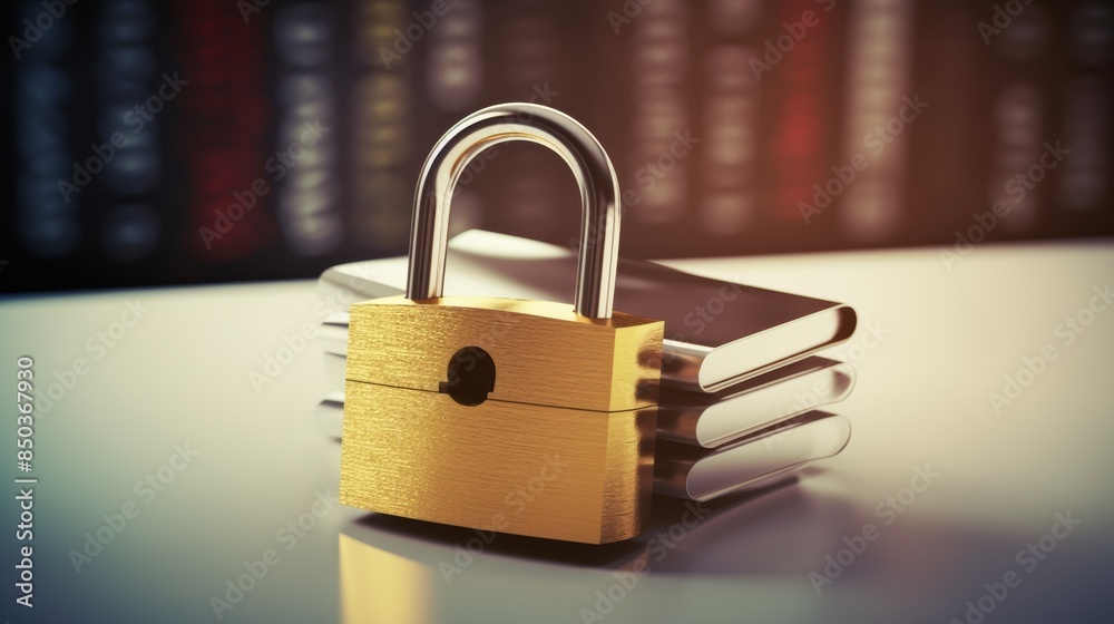 Aufkleber a padlock secured around a security policy document, representing the implementation of cybersecurity policies.