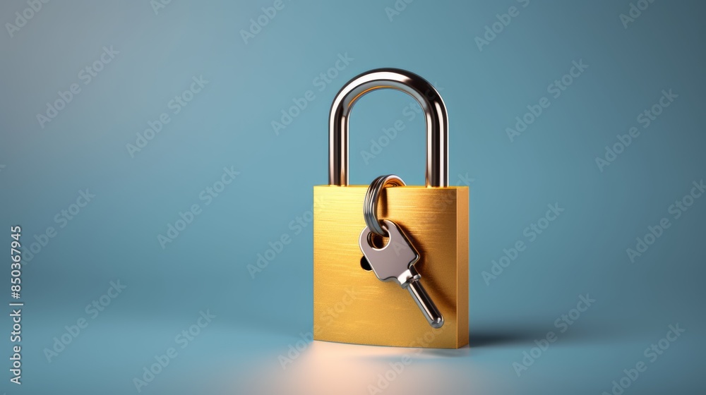 Poster padlock with a keyhole in the shape of a question mark, symbolizing the importance of cybersecurity awareness.