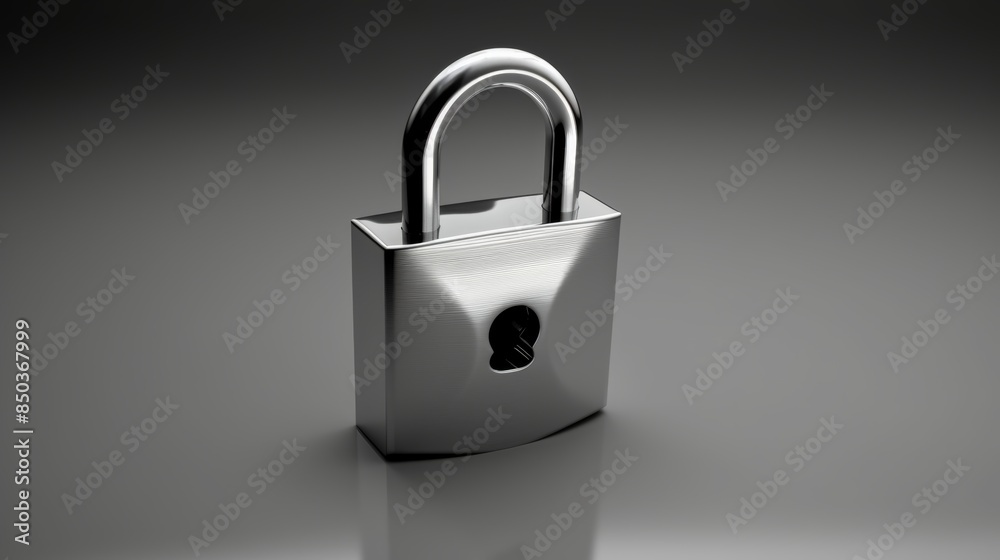 Poster padlock with a keyhole in the shape of a question mark, symbolizing the importance of cybersecurity awareness.