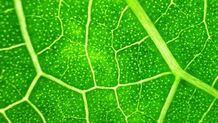 Behold the beauty of an okra leaf up close: veins crisscross like rivers on a map, creating an enchanting pattern. Its surface, adorned with tiny dots, invites a tactile exploration. Green background.