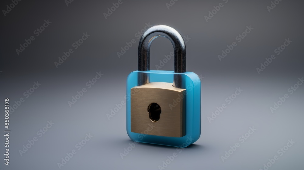 Poster padlock with a keyhole in the shape of a lock, emphasizing the importance of physical security.