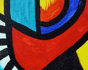 original oil painting  geometric shape
