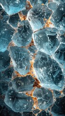 Obraz premium Scratched ice sheets taken from a top-down perspective.