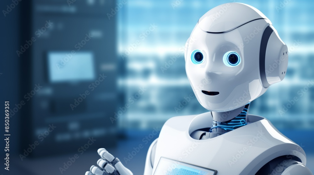 Poster artificial intelligence-powered chatbot providing customer service in multiple languages.