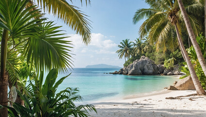 Palm trees on a tropical beach