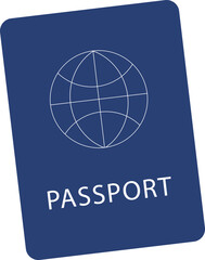 Dark blue passport vector illustration. Transparent background