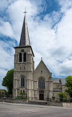 Diegem, Flanders, Belgium - The Saint Gertrude church of the village center