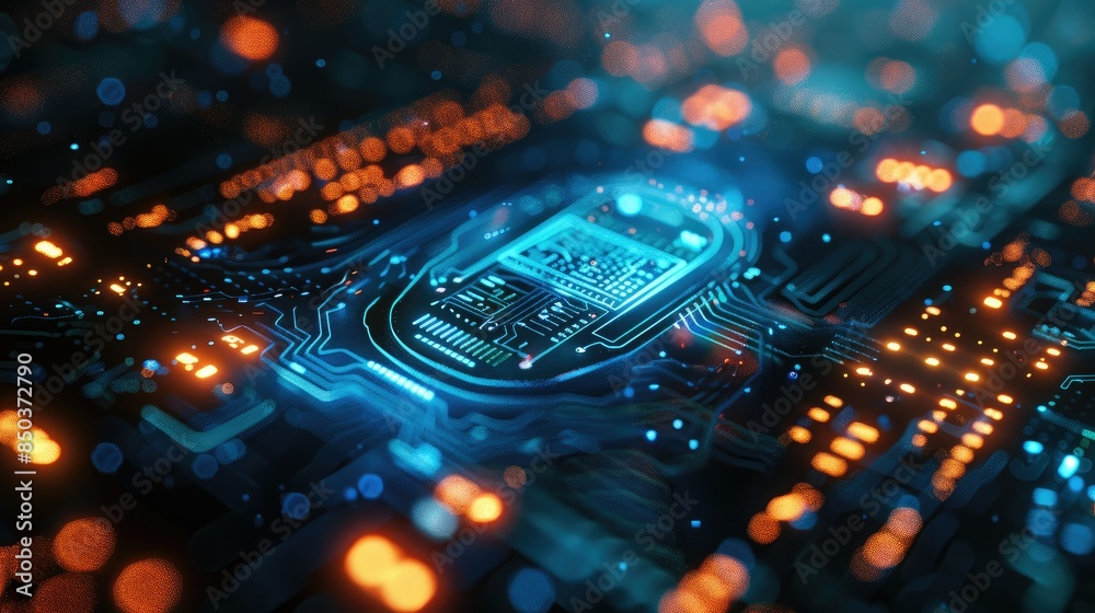 Leinwandbilder a digital identity card with encrypted biometric data. generative ai.