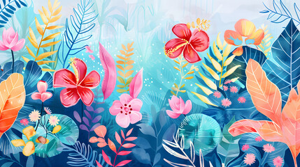 abstract tropical leaf vector illustration