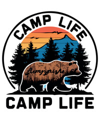 Obraz premium Camping Funny Outdoors T Shirt Design