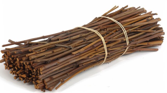 Fresh twig bundle on white background