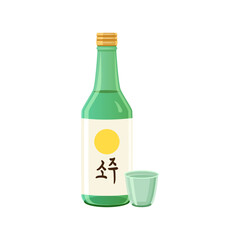 A bottle of soju, Korean vodka. Translation : Soju