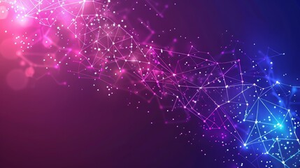 Fototapeta premium Abstract Pink And Blue Connected Lines