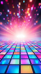 Colorful disco dance floor