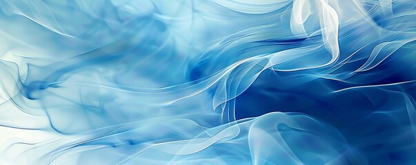 Fototapeta premium Abstract blue background with flowing smooth lines and gradients