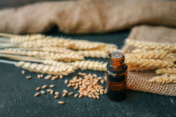 Essential oil with wheat germ, aromatherapy