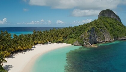 Tropical island with sandy beach and pristine water