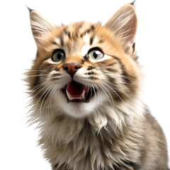  Small Bobcat Cute Smile isolated on a transparent background, png file, cut off bg, alpha canal