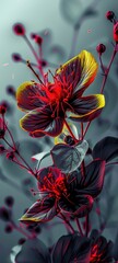 flower wallpaper reels size, red gray and yellow, i phone, i pad wallpaper.