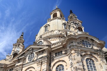 German landmark - Frauenkirche church in Dresden