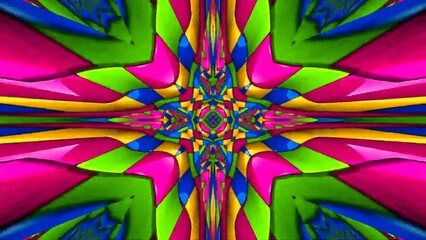 3D kaleidoscope mandala abstract background of trippy art psychedelic trance to open third eye with visuals energy chakra futuristic audiovisual VJ seamless loop
