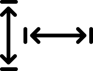  Height and width Vector Icon Isolated.	
