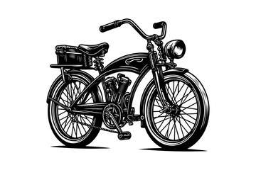 bicycle isolated on white, silhouette bicycle black and white, new bicycle 2024, vector bicycle  design 2024