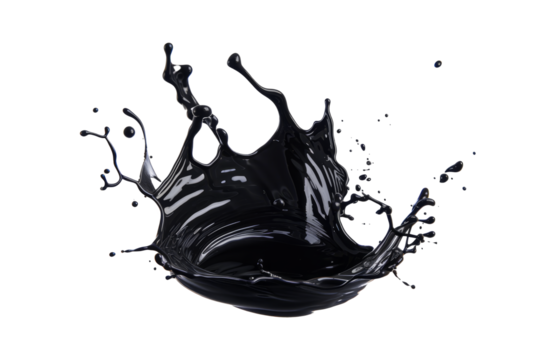 Spectacular splash of black ink