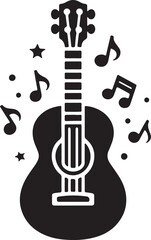 guitar silhouette vector illustration