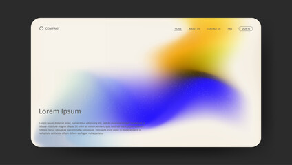 Fototapeta premium Abstract wave futuristic design of landing page. retro gradient mesh website design