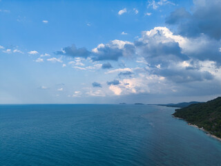 Blue sky with clouds on a sea in Thailand