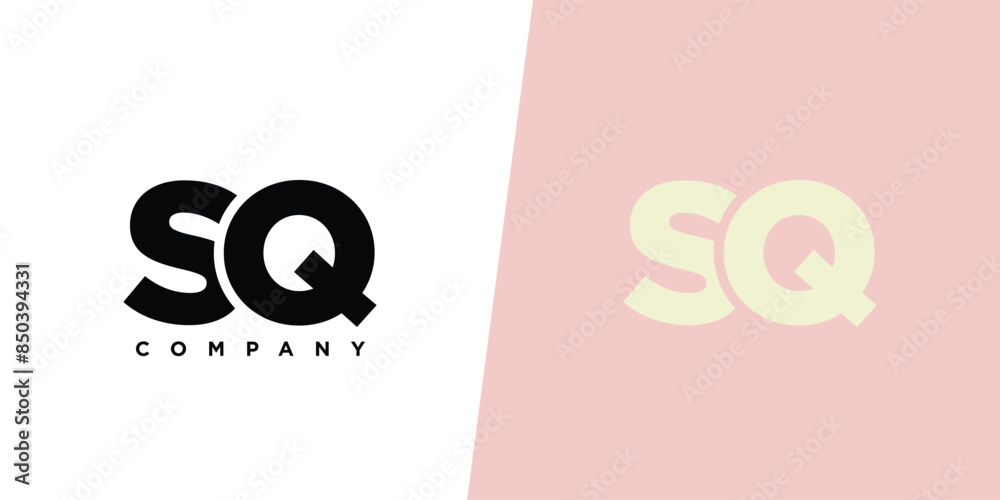 Fototapete letter s and q, sq logo design template. minimal monogram initial based logotype.