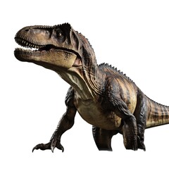 Tyrannosaurus rex isolated on white background, the popular predator dinosaur in Cretaceous period era