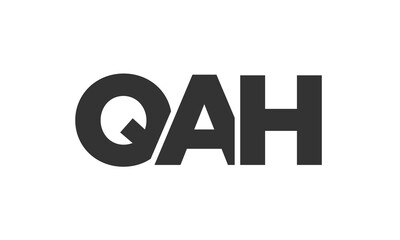 QAH logo design template with strong and modern bold text. Initial based vector logotype featuring simple and minimal typography. Trendy company identity.