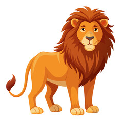 Lion vector illustration, cute animal vector illustration, Lion illustration vector, cute Lion cartoon illustration