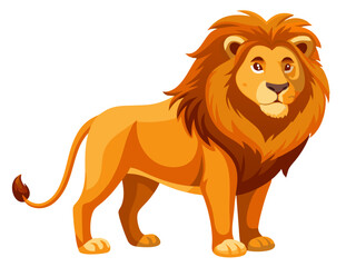 Lion vector illustration, cute animal vector illustration, Lion illustration vector, cute Lion cartoon illustration