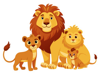 Lion vector illustration, cute animal vector illustration, Lion illustration vector, cute Lion cartoon illustration