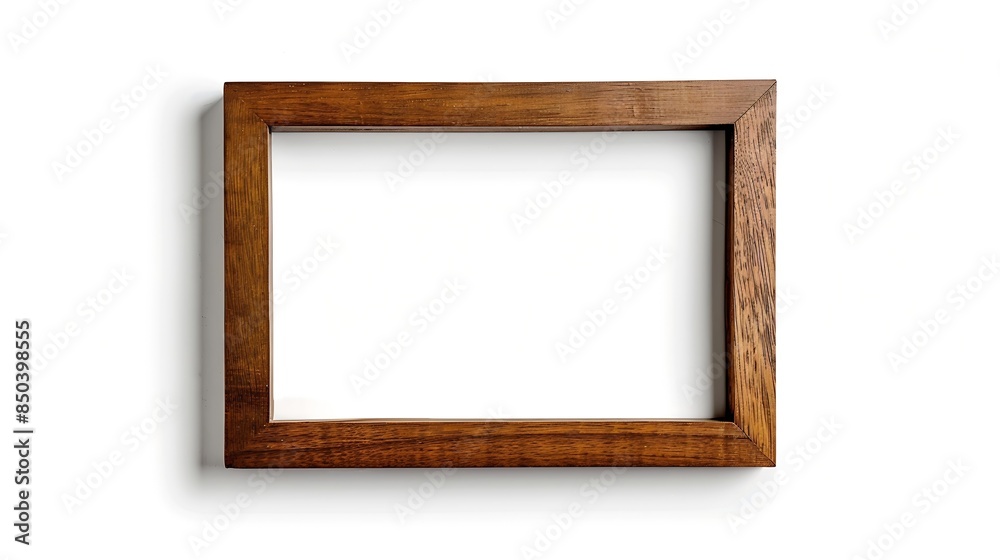 Poster Wood frame or photo frame isolated on the white background Object with clipping path : Generative AI