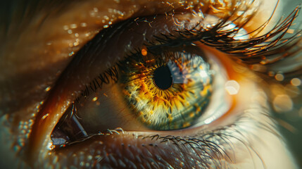 Naklejka premium Macro photography of the iris. Close-up of the human eye